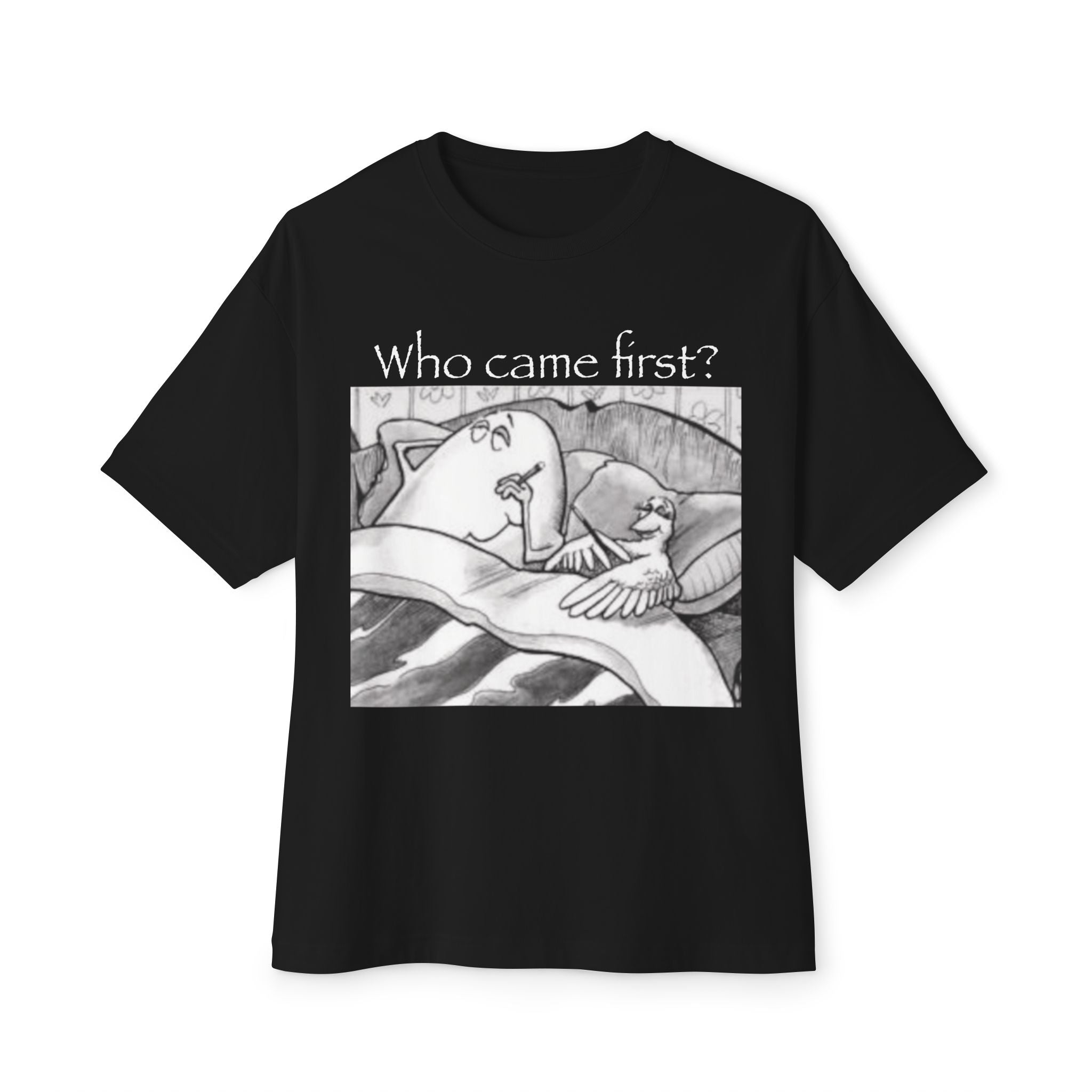 Who Came First? Chicken and Egg Illustration Tee | T-Shirt