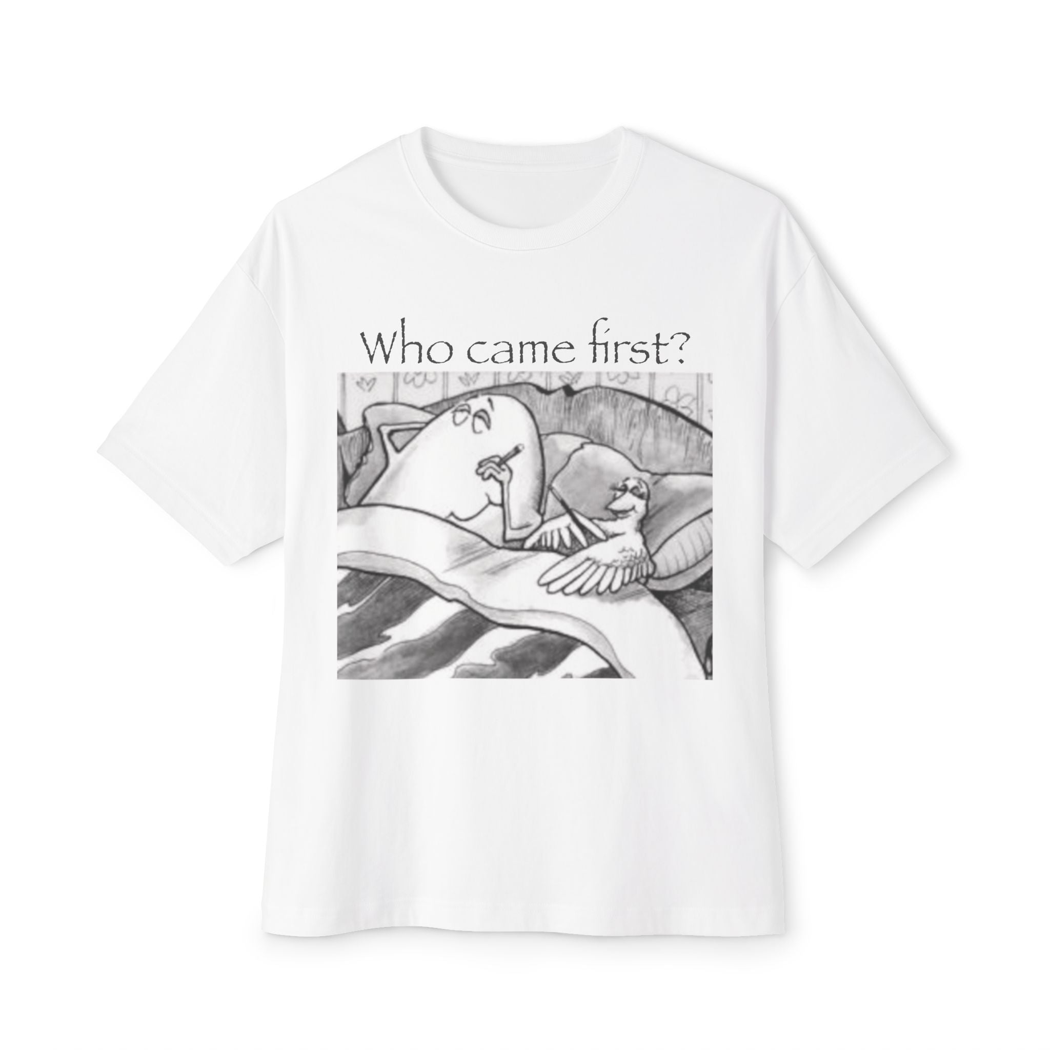 Who Came First? Chicken and Egg Illustration Tee | T-Shirt